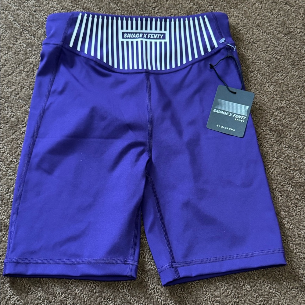 NWT savage fenty women’s size small purple bike shorts